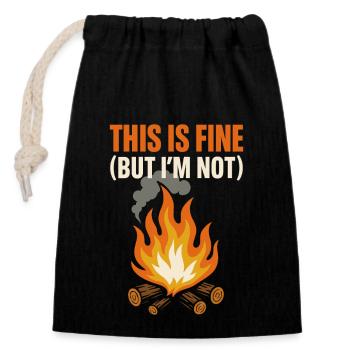 Changement climatique Anxiété Gen Z Eco Stress Doomscroll - Sac cadeau en coton avec cordon (14 x 20 cm) - noir - Devant