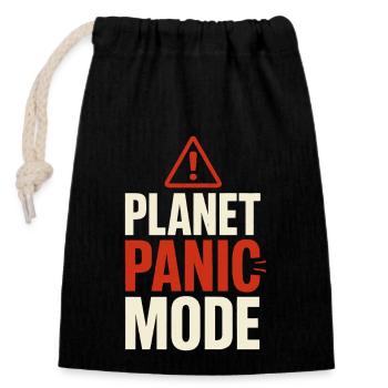 Changement climatique Anxiété Gen Z Eco Stress Doomscroll - Sac cadeau en coton avec cordon (14 x 20 cm) - noir - Devant