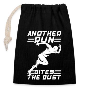 Un marathonien mord la poussière Running Gfit Idea - Sac cadeau en coton avec cordon (14 x 20 cm) - noir - Devant