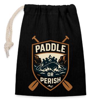 Whitewater Adventure River Rafting Crew Outdoor - Closable cotton gift bag (14x20cm) - black - Front