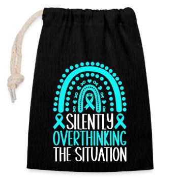 Anxiety disorder Anxiety disorder - Closable cotton gift bag (14x20cm) - black - Front