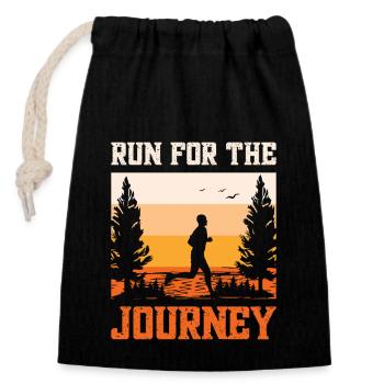 Course à pied Profitez du Voyage Marathon Cadeau - Sac cadeau en coton avec cordon (14 x 20 cm) - noir - Devant