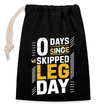 Powerlifting Bodybuilder 0 jours depuis Jambe sautée - Sac cadeau en coton avec cordon (14 x 20 cm) - noir - Devant