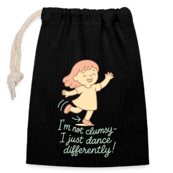 Vraie fille danseuse de ballet dansant - Sac cadeau en coton avec cordon (14 x 20 cm) - noir - Devant
