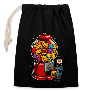Funny Gumball Communication - Closable cotton gift bag (14x20cm) - black - Front