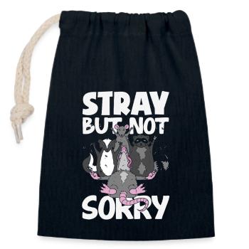Support local street cats - Closable cotton gift bag (14x20cm) - navy - Front
