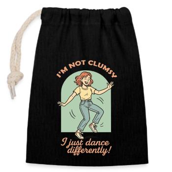 I'm Not Clumsy I Just Dance Differently - Closable cotton gift bag (14x20cm) - black - Front