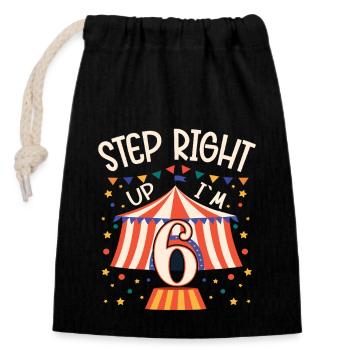 Circus Birthday Party - 6th Birthday Boy 6 Years - Verschließbarer Geschenkbeutel aus Baumwolle (14x20cm) - Schwarz - Vorne