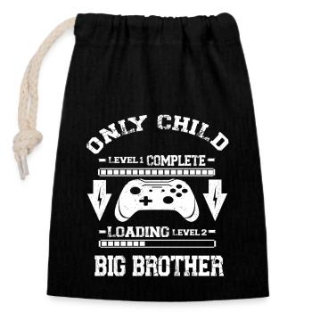 Only Child Level Complete - Laoding Level Big - Verschließbarer Geschenkbeutel aus Baumwolle (14x20cm) - Schwarz - Vorne