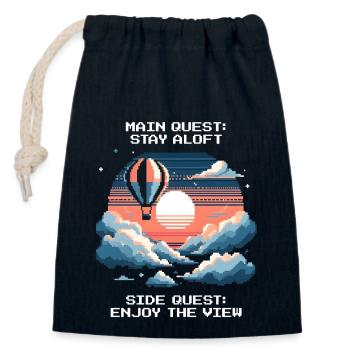 Ballonfahrt Himmel Abenteuer Luftfahrt Thermik - Verschließbarer Geschenkbeutel aus Baumwolle (14x20cm) - Navy - Vorne