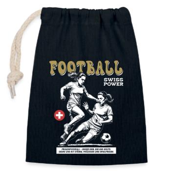 Kampfgeist gezeigt: Schweizer Frauenfußball Shirt - Verschließbarer Geschenkbeutel aus Baumwolle (14x20cm) - Navy - Vorne