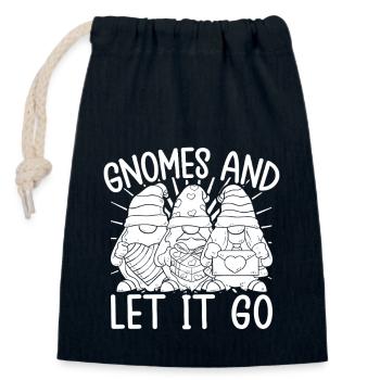 Gnome Costume Hommes Gnomes & Let It Go Gnome - Sac cadeau en coton avec cordon (14 x 20 cm) - bleu marine - Devant