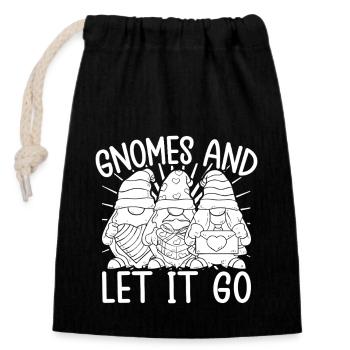 Gnome Costume Men Gnomes & Let It Go Gnome - Closable cotton gift bag (14x20cm) - black - Front