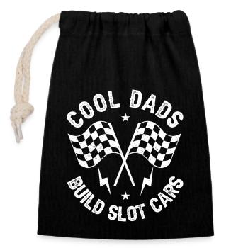Cool Dads Build Slot Cars Racer Drôle Cadeau - Sac cadeau en coton avec cordon (14 x 20 cm) - noir - Devant