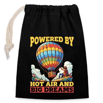 Hot Air Ballooning Powered By Hot Air Balloonist - Closable cotton gift bag (14x20cm) - black - Front