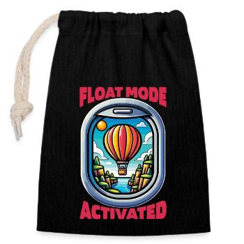 Hot Air Ballooning Float Mode Activated Aeronaut - Closable cotton gift bag (14x20cm) - black - Front