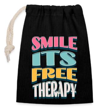 Untitled Project Positive Vibes Good Energy 3 - Closable cotton gift bag (14x20cm) - black - Front