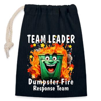 team leader dumpster fire response team - Verschließbarer Geschenkbeutel aus Baumwolle (14x20cm) - Navy - Vorne