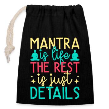 Yoga Mantra Is Life Rest Just Details Funny Yoga - Sac cadeau en coton avec cordon (14 x 20 cm) - noir - Devant