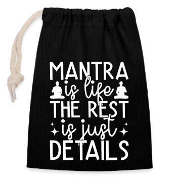 Pilates Enthusiasts Mantra Is Life Rest Just - Closable cotton gift bag (14x20cm) - black - Front