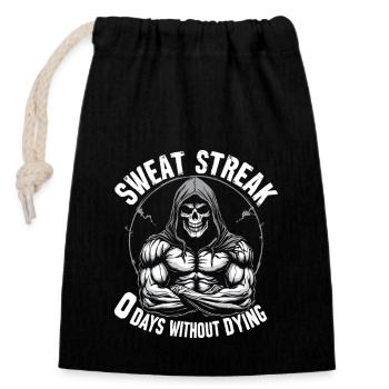 0 Days Without Dying Powerlifting Dead Gym - Closable cotton gift bag (14x20cm) - black - Front