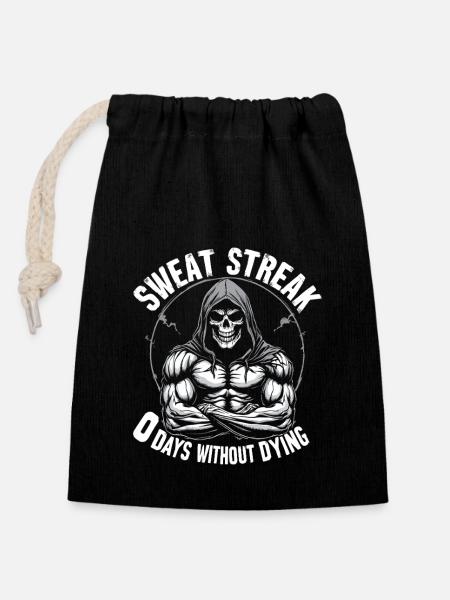 0 jours sans mourir Powerlifting Gym mort - Sac cadeau en coton avec cordon (14 x 20 cm) - noir