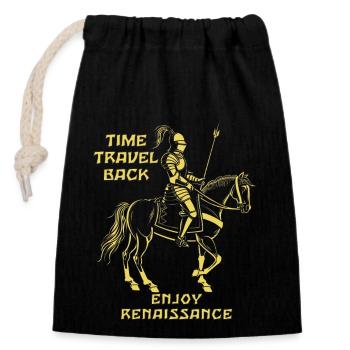 REITER TIME TRAVEL BACK ENJOY RENAISSANCE - Closable cotton gift bag (14x20cm) - black - Front