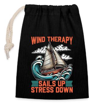 Sailing Wind Therapy Sails Up Maritime Boating - Verschließbarer Geschenkbeutel aus Baumwolle (14x20cm) - Schwarz - Vorne