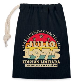 July 1975 Vinatge Birthday Gift - Closable cotton gift bag (14x20cm) - navy - Front