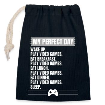 Gaming design for gamer fans - Closable cotton gift bag (14x20cm) - navy - Front