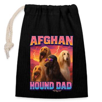 Afghanischer Windhund - Verschließbarer Geschenkbeutel aus Baumwolle (14x20cm) - Schwarz - Vorne