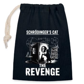 Schroedingers cat Revenge - Verschließbarer Geschenkbeutel aus Baumwolle (14x20cm) - Navy - Vorne