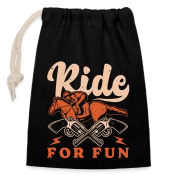 Hobby Horse Rider Ride For Fun English Riding - Verschließbarer Geschenkbeutel aus Baumwolle (14x20cm) - Schwarz - Vorne