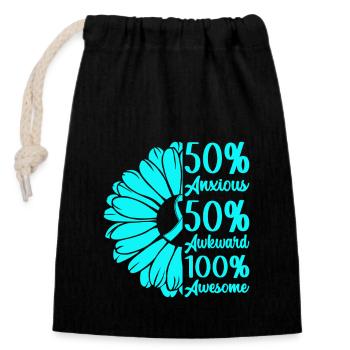 Anxiety disorder Anxiety disorder - Closable cotton gift bag (14x20cm) - black - Front