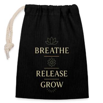 Boho Yoga Spirituelles Geschenk Für Yogis Achtsame - Verschließbarer Geschenkbeutel aus Baumwolle (14x20cm) - Schwarz - Vorne