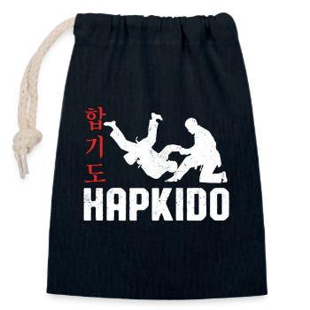 Hapkido - Sac cadeau en coton avec cordon (14 x 20 cm) - bleu marine - Devant