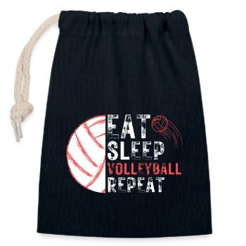 Volleyball Saying Volleyball Player - Closable cotton gift bag (14x20cm) - navy - Front