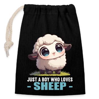 Sheep Sheep - Closable cotton gift bag (14x20cm) - black - Front
