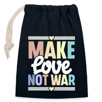 Make Love Not War - Closable cotton gift bag (14x20cm) - navy - Front