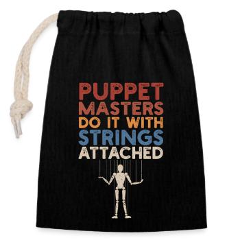 Puppetry Puppeteer Puppet Puppets - Closable cotton gift bag (14x20cm) - black - Front