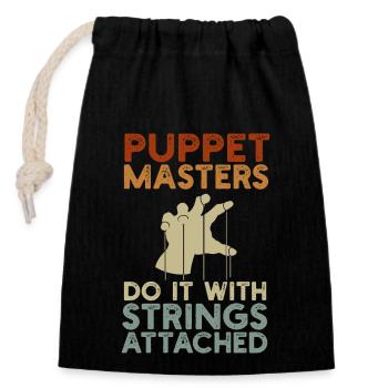 Puppetry Puppeteer Puppet Puppets - Closable cotton gift bag (14x20cm) - black - Front