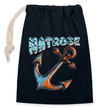 SCHIFFANKER MATROSE - Verschließbarer Geschenkbeutel aus Baumwolle (14x20cm) - Navy - Vorne