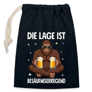 Die Lage Ist Besäufniserregend - Verschließbarer Geschenkbeutel aus Baumwolle (14x20cm) - Navy - Vorne