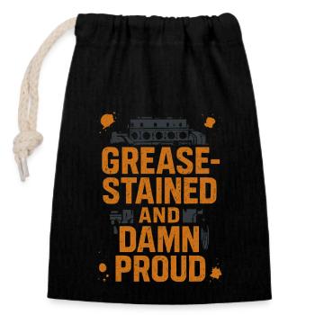 Diesel mechanics Proud mechanics - Closable cotton gift bag (14x20cm) - black - Front