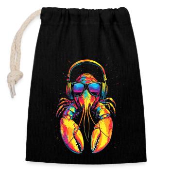 Homard Crustacés Grandes écrevisses Homard Homard doux - Sac cadeau en coton avec cordon (14 x 20 cm) - noir - Devant