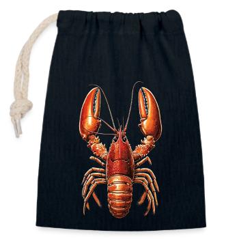 Homard Crustacés Grandes écrevisses Homard Homard doux - Sac cadeau en coton avec cordon (14 x 20 cm) - bleu marine - Devant