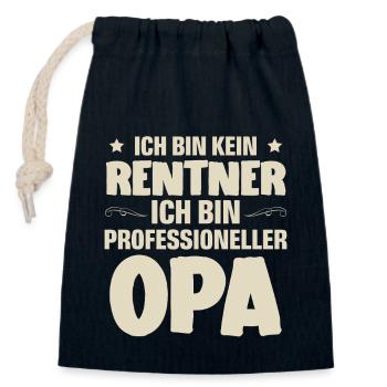 Opa - Verschließbarer Geschenkbeutel aus Baumwolle (14x20cm) - Navy - Vorne
