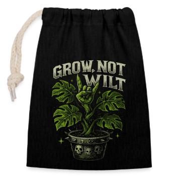 Waxes, Not Wilted Plant Rock - Closable cotton gift bag (14x20cm) - black - Front