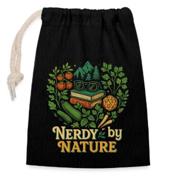 Nerdy By Nature Retro Illustration - Verschließbarer Geschenkbeutel aus Baumwolle (14x20cm) - Schwarz - Vorne