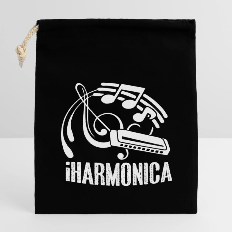 Harmonica Funny Harmonica Closable cotton gift bag (14x20cm)